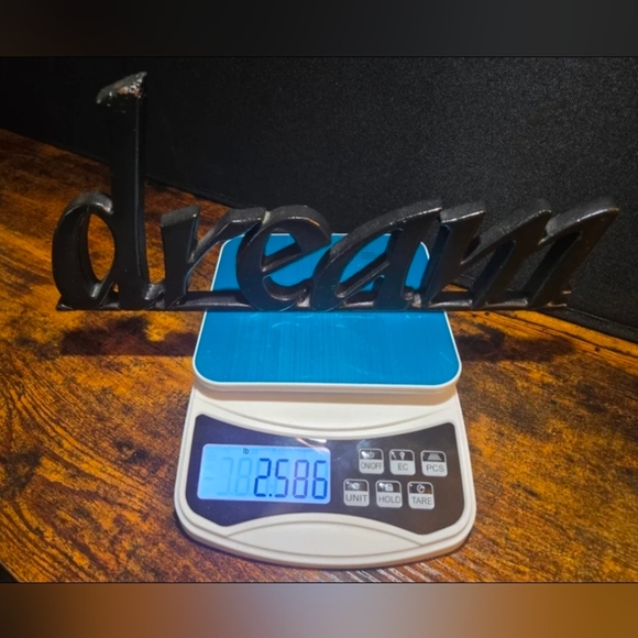 Cast Iron Dream Word Standing Sign Black Heavy Metal Tabletop Decor - Picture 9 of 9